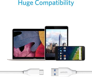 Anker Powerline USB-C til USB 3.0-kabel 0,9m (hvit)