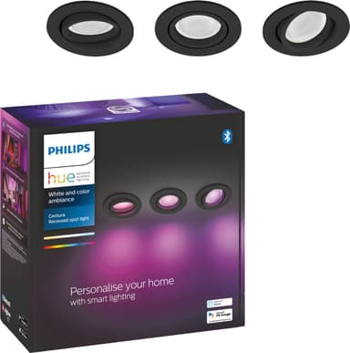 Philips Hue Centura innfelt spotlys 3 pakning (Sort)
