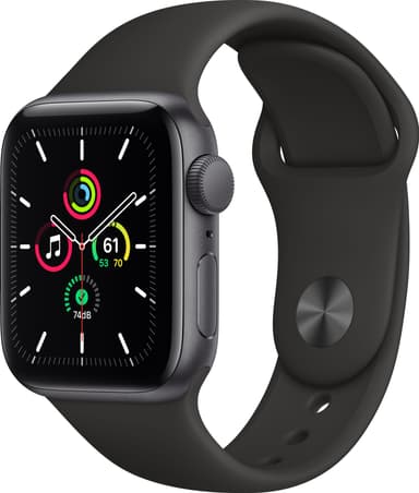 Apple Watch SE 40 mm GPS (stellargrå alu/midnatt sportsreim)