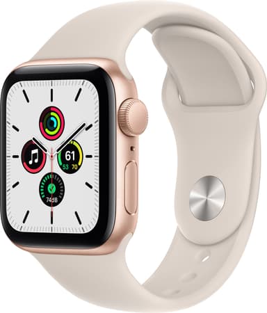 Apple Watch SE 40 mm GPS (gullfarget alu/stjernelys sportsreim)