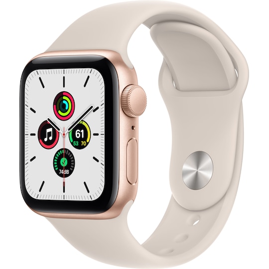 Apple Watch SE 40 mm GPS (gullfarget alu/stjernelys sportsreim)