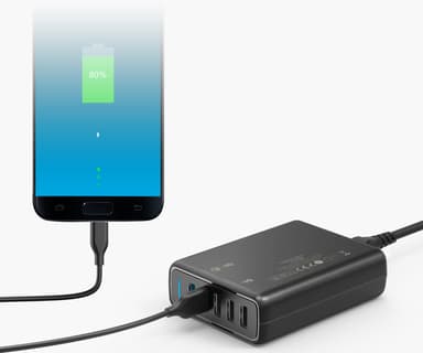 Anker PowerPort 5 multiport USB-A lader (sort)