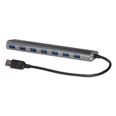 i-tec Metal U3HUB778, USB 3.2 Gen 1 (3.1 Gen 1) Type-A, USB 3.2 Gen 1 (3.1 Gen 1) Type-A, 5000 Mbit/s, Sølv, Metall, AC