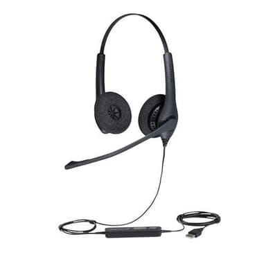 Jabra Biz 1500 Duo USB, Hodesett, Hodebånd, Kontor/kundesenter, Svart, Stereofonisk, In-line