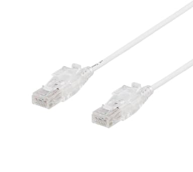 DELTACO U / UTP Cat6A patchkabel, 0,5 m, 500 MHz, låsbare kontakter, hvit
