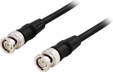 DELTACO koaksial patchkabel, RG59, BNC ha-ha, 75 Ohm, 10m, svart