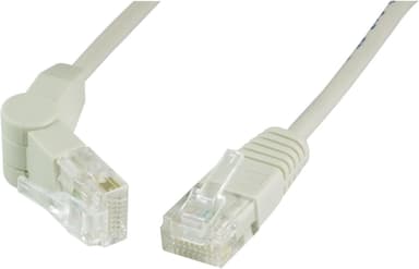 UTP Cat5e patchkabel med vinklet kontakt, 1m, grå