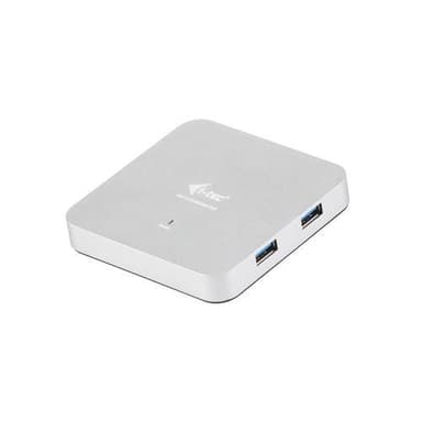 i-tec Metal U3HUBMETAL4, USB 3.2 Gen 1 (3.1 Gen 1) Type-A, USB 3.2 Gen 1 (3.1 Gen 1) Type-A, 5000 Mbit/s, Sølv, Metall, 0,9 m