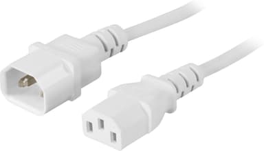 DELTACO forlengelseskabel, PC -skjerm, rett IEC C13 - rett IEC C14 2m, m