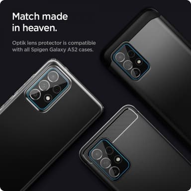 Spigen Samsung Galaxy A52/A52s 5G Linsebeskyttelse Glas.tR Optik 2-pack Svart