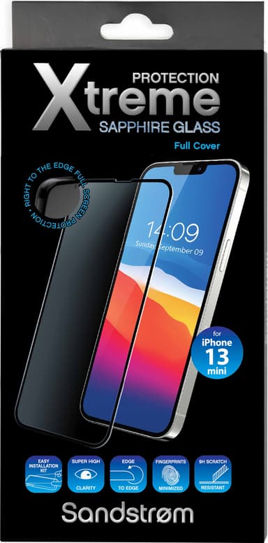 Sandstrøm Curved Glass skjermbeskytter til iPhone 13 Mini