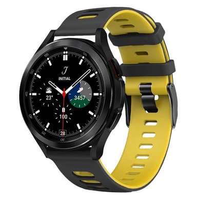 Twin Sport Armband Samsung Galaxy Watch 4 Classic (46mm) - Svart/gul
