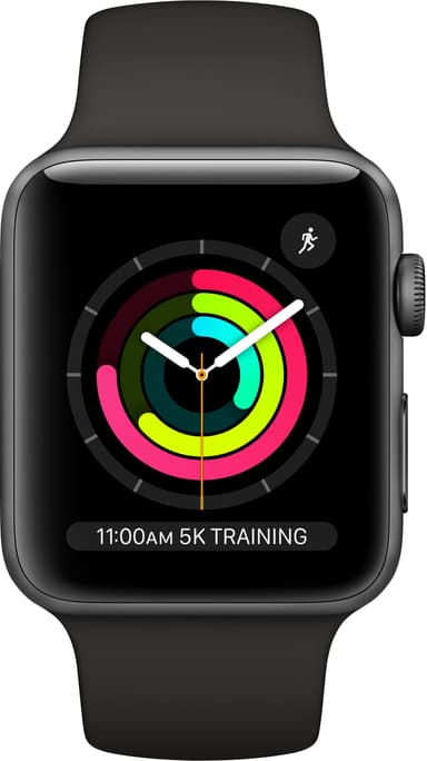 Apple Watch Series 3 42mm (sort/hvit sportsreim)