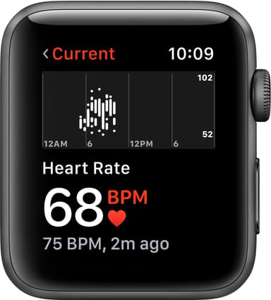 Apple Watch Series 3 42mm (sort/hvit sportsreim)