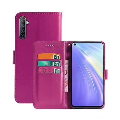 Lommebokdeksel 3-kort Realme 6  - Rosa