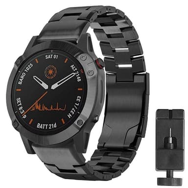 Armbånd titan Garmin Fenix 6 Pro - Svart