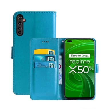 Lommebokdeksel 3-kort Realme X50 Pro 5G  - Lyse blå
