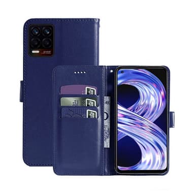 Lommebokdeksel 3-kort Realme 8 Pro - Mørke blå