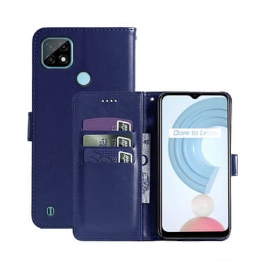 Lommebokdeksel 3-kort Realme C21  - Mørke blå