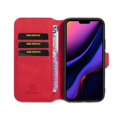 DG-Ming mobil lommebok 3-kort Apple iPhone 13 Pro (6.1 ")  - RØD