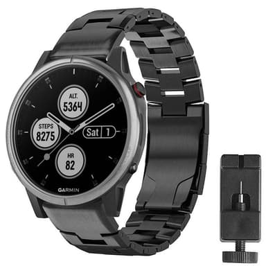 Armbånd titan Garmin Fenix 6S Pro - Svart
