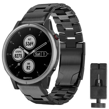 Armbånd titan Garmin Fenix 5S/5S Plus - Svart