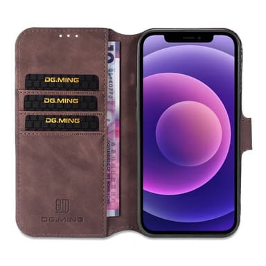 DG-Ming mobil lommebok 3-kort Apple iPhone 13 mini - Kaffe