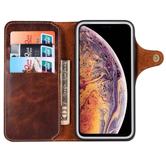 Mobil lommebok 3-korts ekte lær Apple iPhone 13 Pro (6.1 "")  - brun
