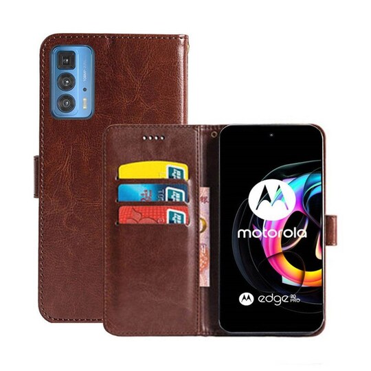 Lommebokdeksel 3-kort Motorola Edge 20 Pro  - brun