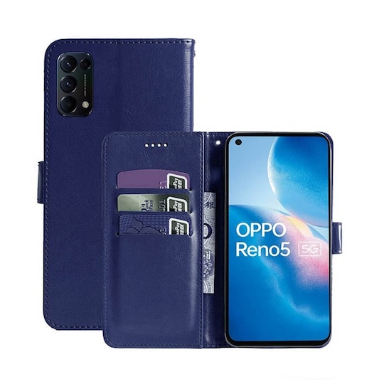 Lommebokdeksel 3-kort Oppo Reno5 5G  - Mørke blå