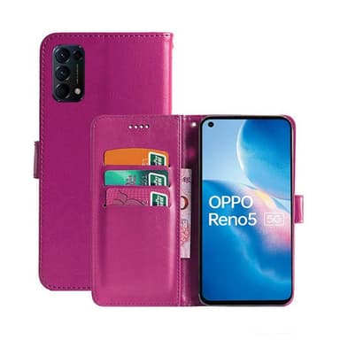 Lommebokdeksel 3-kort Oppo Reno5 5G - Rosa