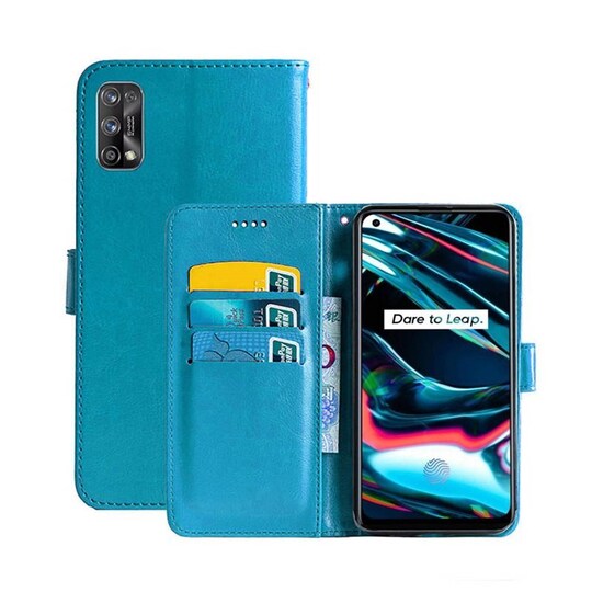 Lommebokdeksel 3-kort Realme 7 Pro 4G  - Lyse blå