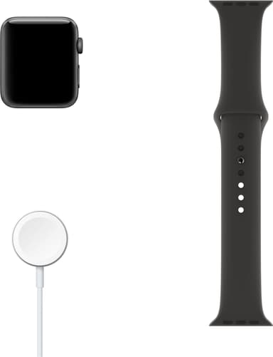 Apple Watch Series 3 42mm (sort/hvit sportsreim)
