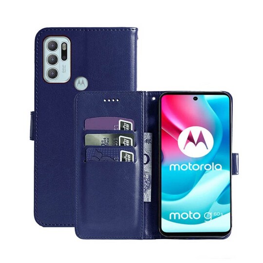 Lommebokdeksel 3-kort Motorola Moto G60S  - Mørke blå