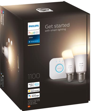 Philips Hue W 9,5W A60 E27 startpakke