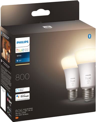 Philips Hue W 9W A60 E27 2-pk.