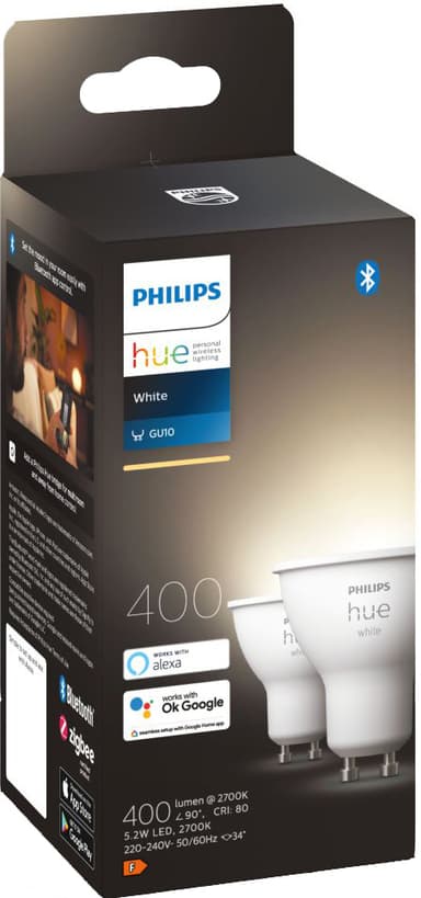 Philips Hue W 5,2W GU10 2-pk.