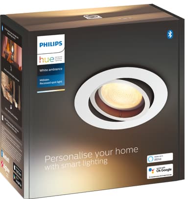 Philips Hue Milliskin innfelt spotlys R. (hvit)