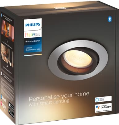 Philips Hue Milliskin innfelt spotlys R. (aluminium)