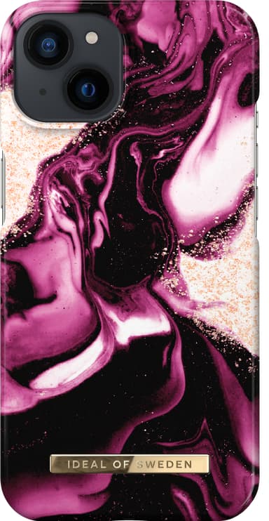 iDeal of Sweden deksel for iPhone 13 (golden ruby marble)