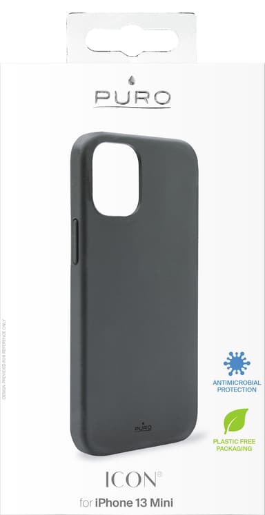 Puro Icon silikondeksel til iPhone 13 mini (sort)