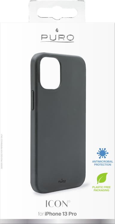 Puro Icon silikondeksel til iPhone 13 Pro (sort)