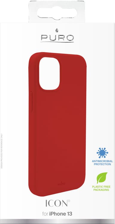 Puro Icon silikondeksel til iPhone 13 (rød)
