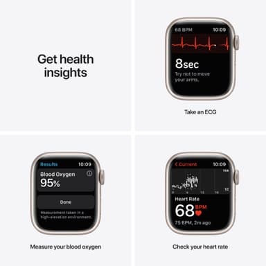Apple Watch Series 7 41mm GPS (stjerneskinn alu/stjerneskinn sportsreim)