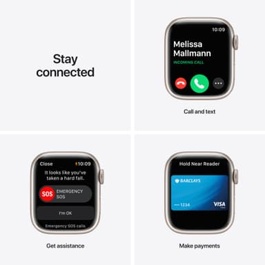 Apple Watch Series 7 41mm GPS (stjerneskinn alu/stjerneskinn sportsreim)