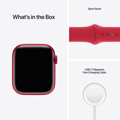 Apple Watch Series 7 45mm GPS (rød alu/rød sportsreim)