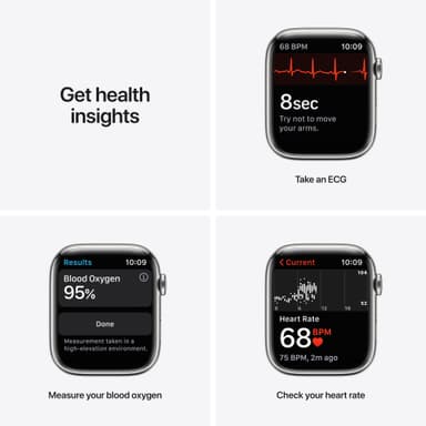 Apple Watch Series 7 45mm GPS+eSIM (sølvfarget stål/sølvfarget Milanese-reim)
