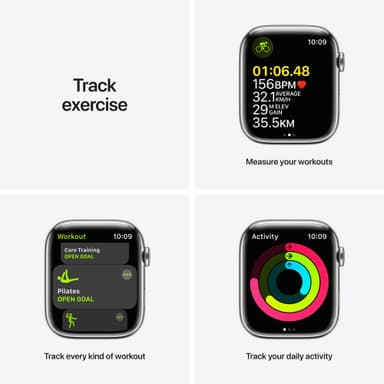 Apple Watch Series 7 45mm GPS+eSIM (sølvfarget stål/sølvfarget Milanese-reim)