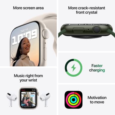 Apple Watch Series 7 Nike 41mm GPS (midnatt alu/antrasittsort sportsreim)