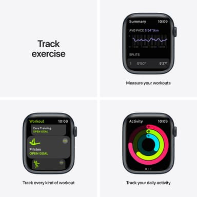 Apple Watch Series 7 Nike 45mm GPS (midnatt alu/antrasittsort sportsreim)